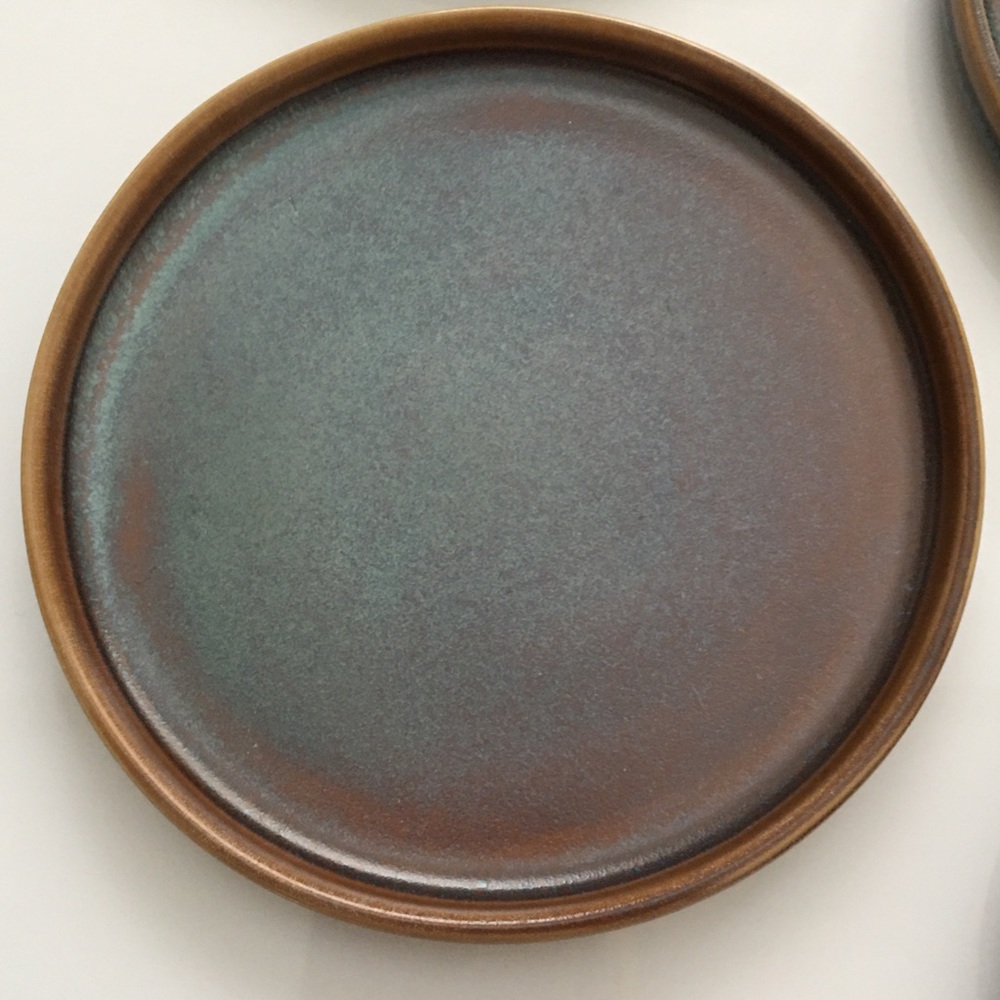 3 Fortessa Vitraluxe 6" Desert Bread Plate Stoneware Blue / Nutm…